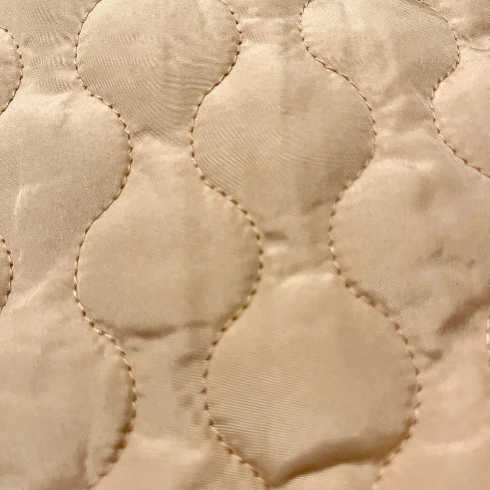NWT Puffer Quilted Mini Skirt Insulated/Fully lined Women's Beige/Chestnut M - Picture 6 of 6